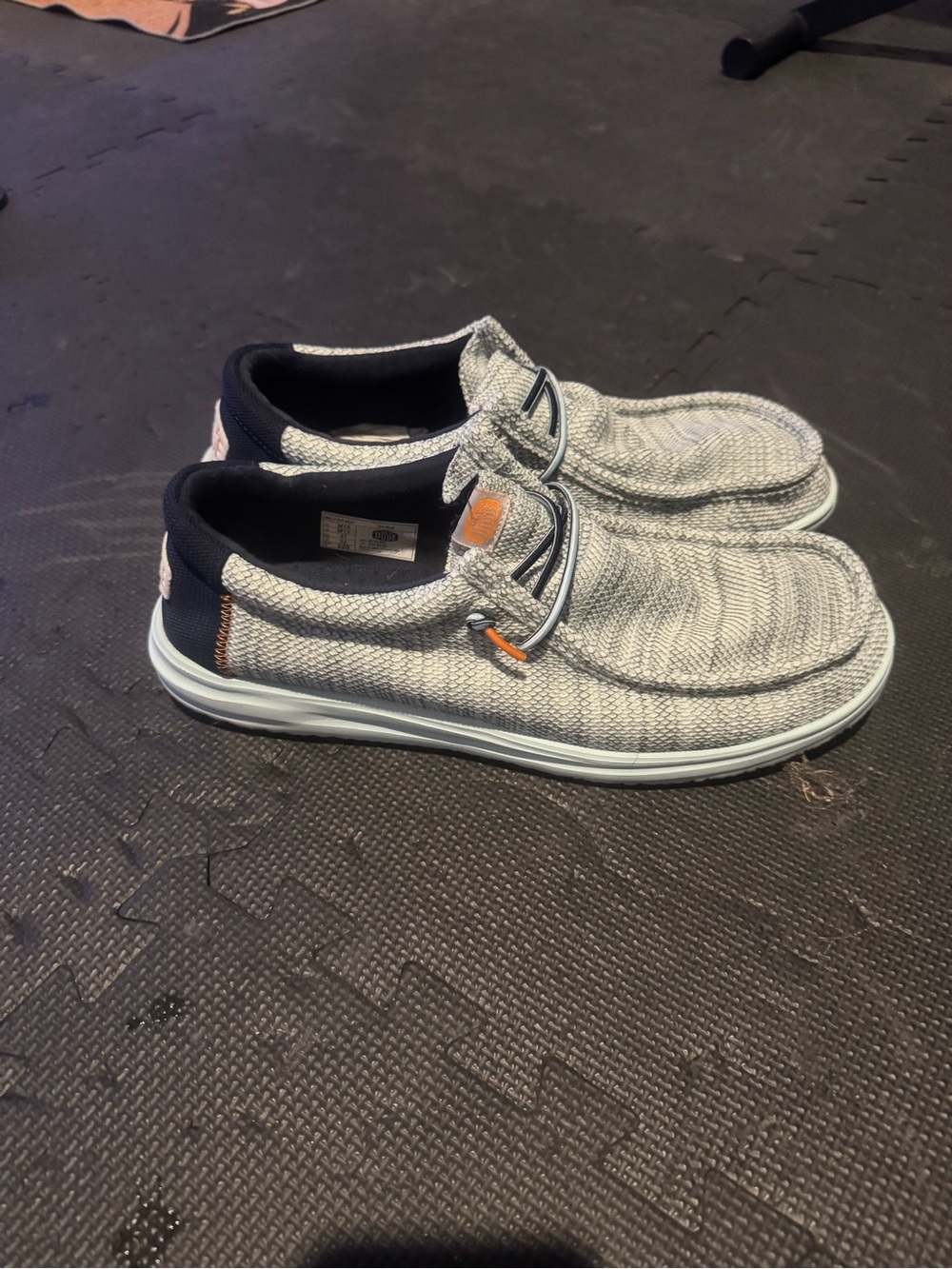 Hey Dude Light Gray & Navy Men’s Slip-On Loafers